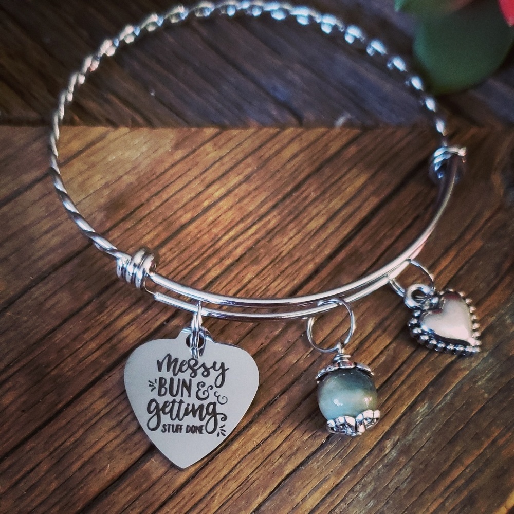 Stainless steel charm bracelet
